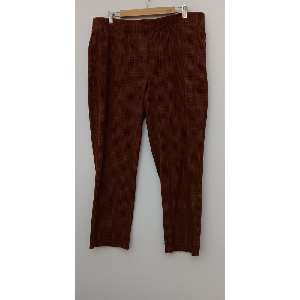 Denim & Co. Pants Petite Women's Size 1XP Day Duo Stretch Pocket Dark Brown‎